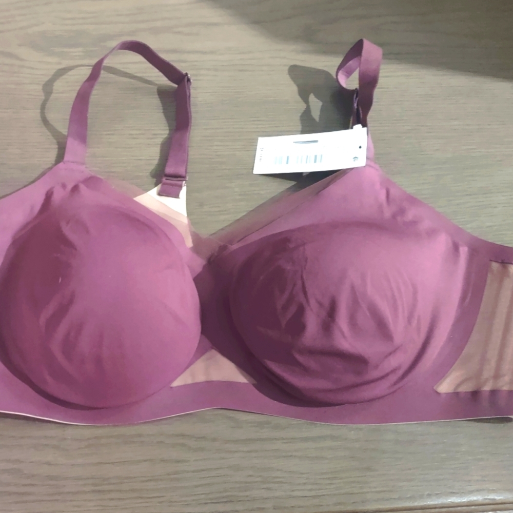 HONEYLOVE CROSSOVER WIRELESS BRA Burgundy Fig NEW PLUS SIZE 2X NWT
